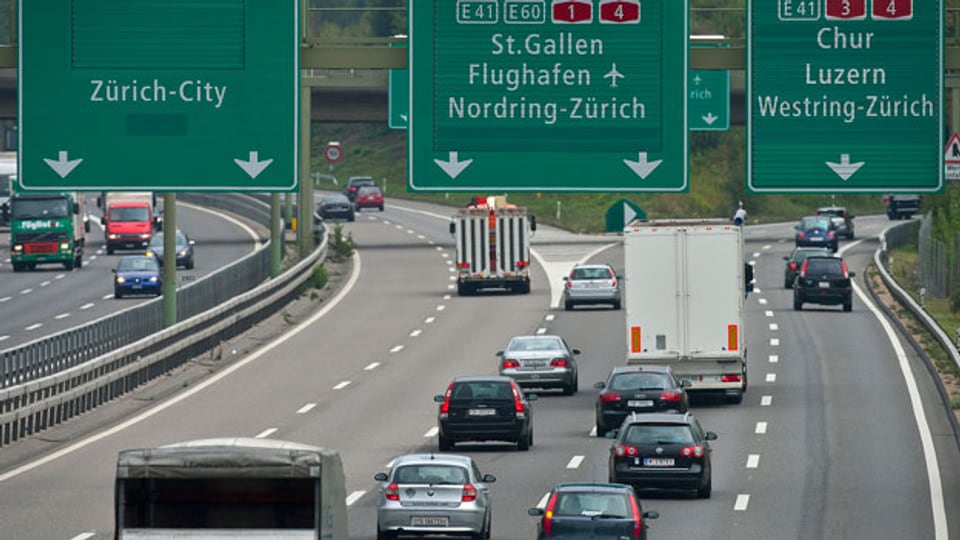 Autobahnnetz in der Schweiz.