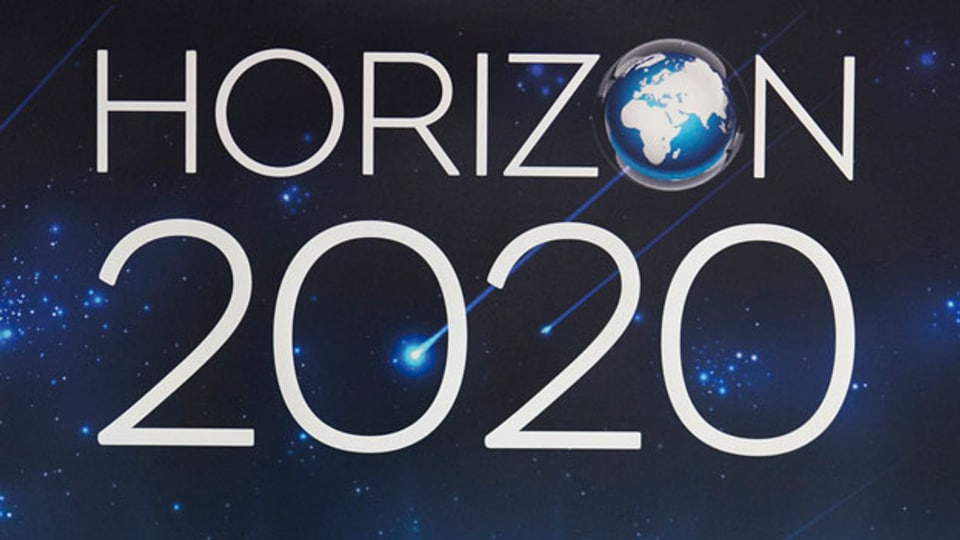 Ein Poster an der Lancierung des neuen Europäischen Rahmenprogramms für Forschung und Innovation, Horizon 2020.