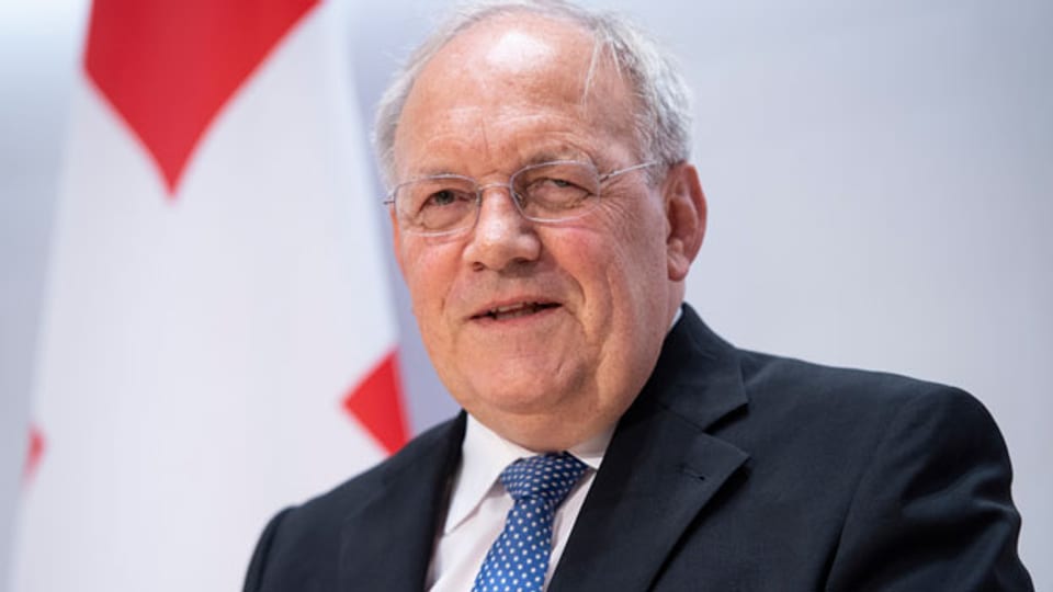 Bundesrat Johann Schneider-Ammann anlässlich der Medienkonferenz zu seinem Rücktritt am 25. September 2018.