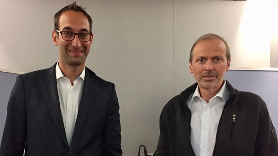 David Volken, Walliser CVP-Grossrat (links) und Philipp Gunzinger, ehem. Bündner FDP-Grossrat.