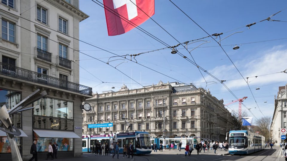 Zürich Paradeplatz: Der Finanzplatz Schweiz spielte eine wichtige Rolle.