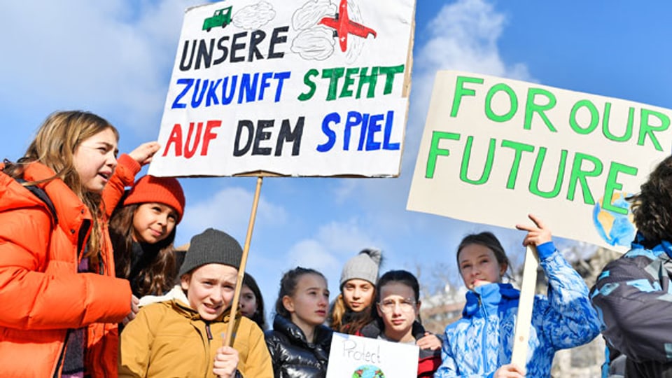 Gymasiasten demonstrieren gegen den Klimawandel am 25. Januar 2019.
