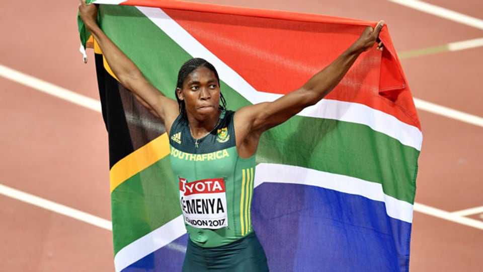 Die südafrikanische 800 Meter-Läuferin Caster Semenya an der WM 2017 in London.
