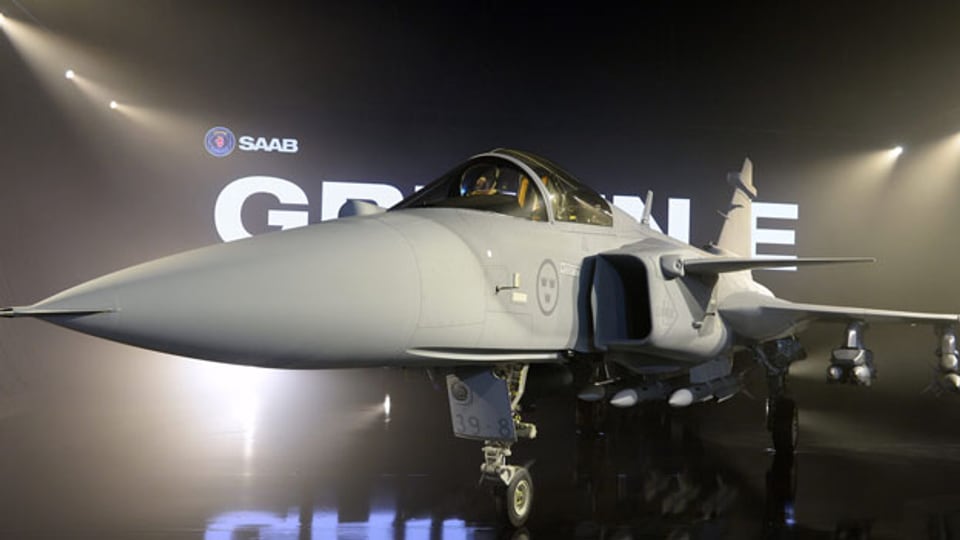 Der Gripen-Kampfjet der Firma Saab, welcher definitiv nicht von der Schweizer Armee angschafft wird.