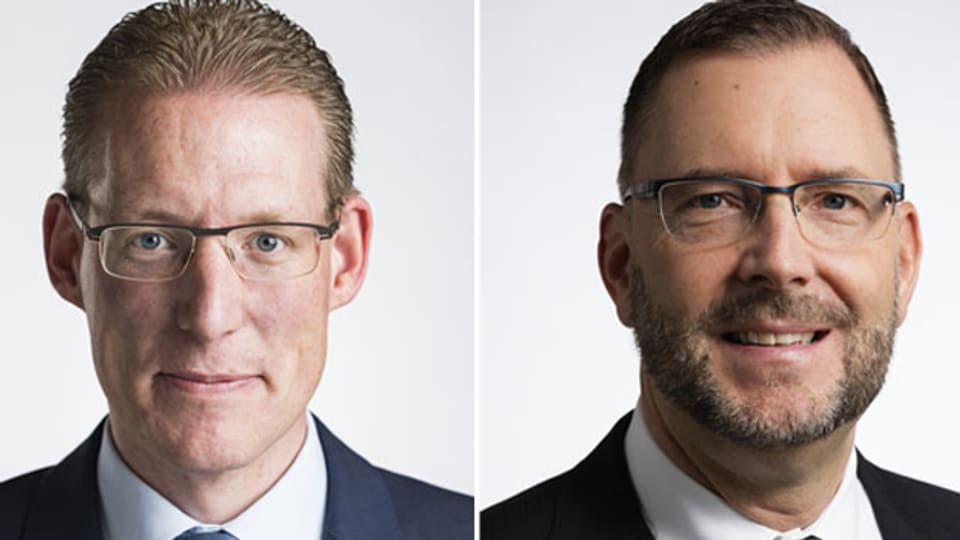 Adrian Wüthrich, Nationalrat der SP des Kantons Bern (links) und Hans-Peter Portmann, Nationalrat der FDP des Kantons Zürich.