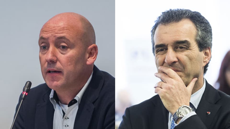 Fiorenzo Dadò, Präsident der Tessiner CVP (li.) und Bixio Caprara, Präsident der FDP Tessin.