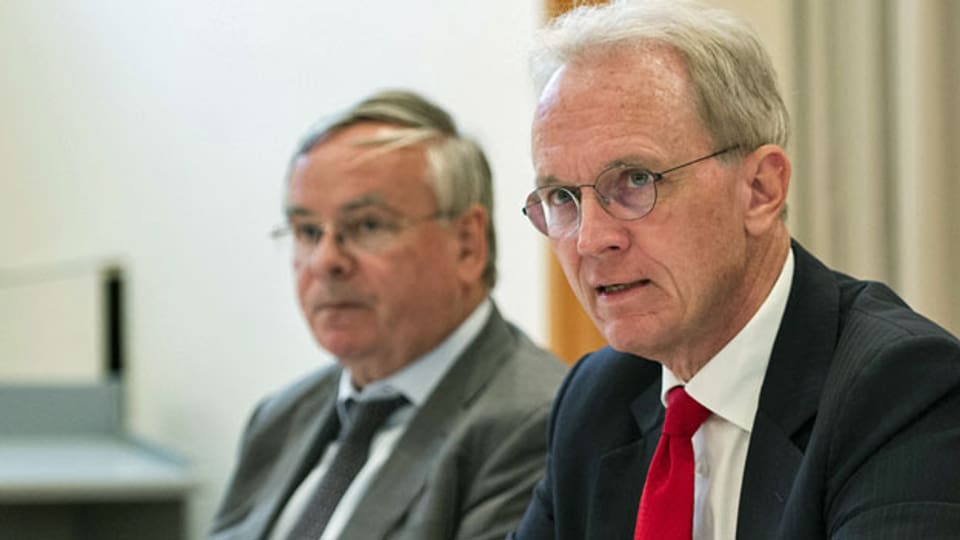 Jean-Francois Rime, SGV-Präsident, links, und Hans-Ulrich Bigler, SGV-Direktor.