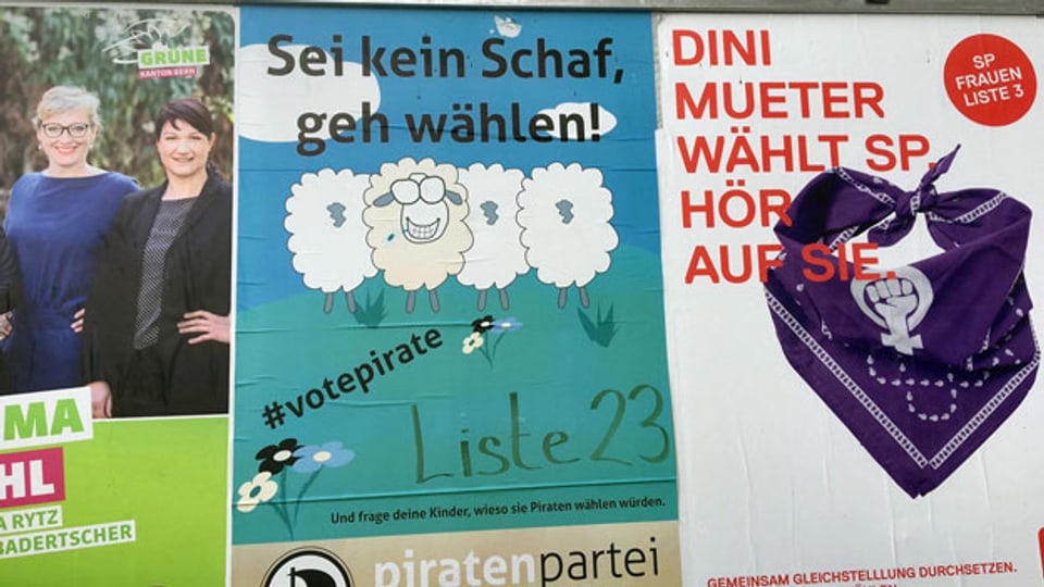 Wahlplakate in Bern.