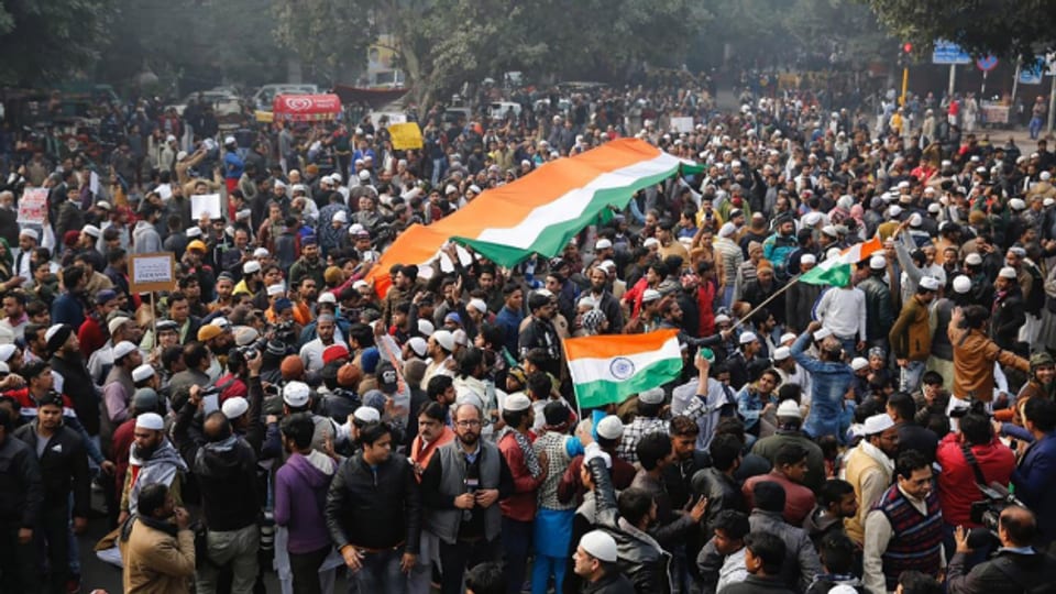 Indien - Proteste trotz Demonstrationsverbot.