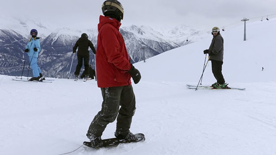 Skifahrer auf der Belalp (VS).