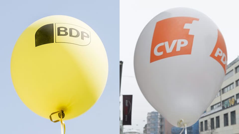 Ballone der CVP und der BDP.