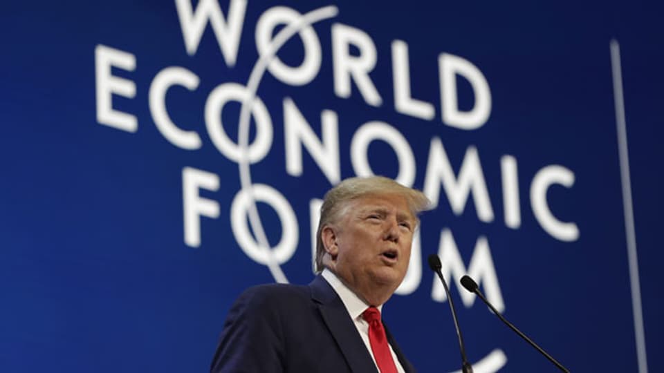 US-Präsident Donald Trump am WEF in Davos ein.