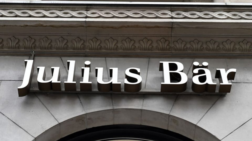Das Logo der Bank Julius Bär in Zürich.