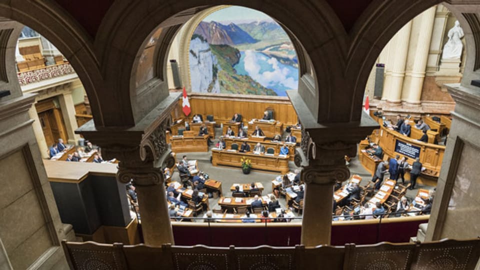 Blick in den Nationalratssaal im Bundeshaus in Bern.