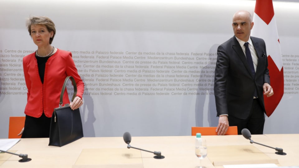 Bundespräsidentin Simonetta Sommaruga und Bundesrat Alain Berset