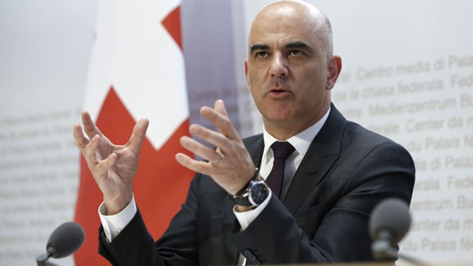 Gesundheitsminister Alain Berset an der Medienkonferenz des Bundesrates vom 8. Mai 2020.