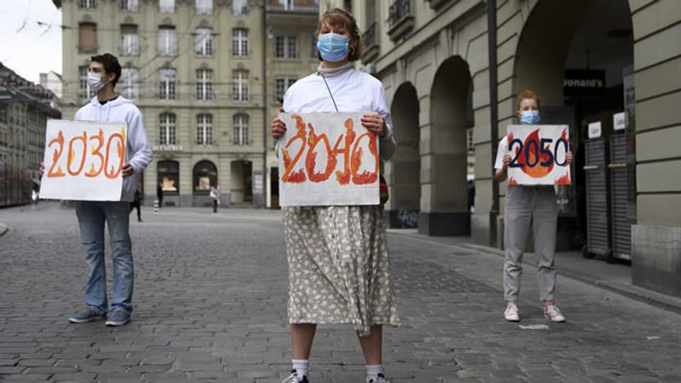 Klimaaktivisten demonstrieren am 15. Mai 2020 in Bern