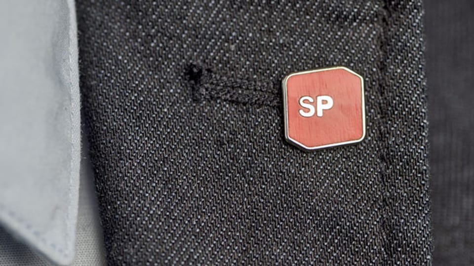Pin mit SP-Logo. Symbolbild.