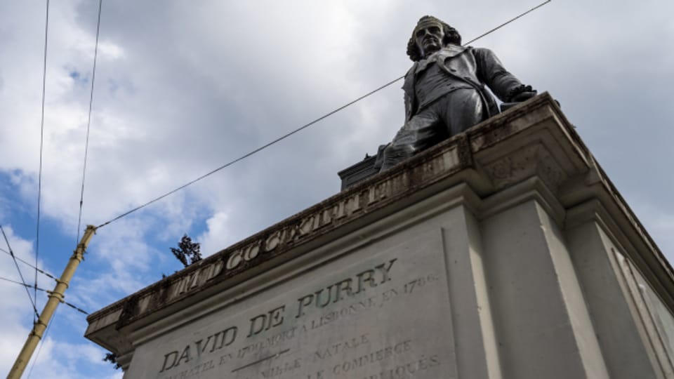 Die Statue von David de Pury in Neuenburg