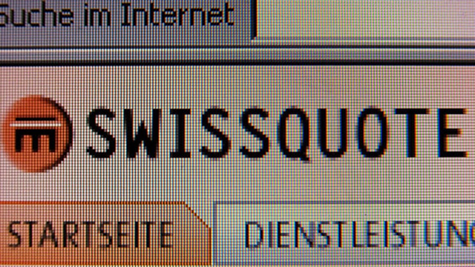 Das Logo von Swissquote auf einem Computerbildschirm.