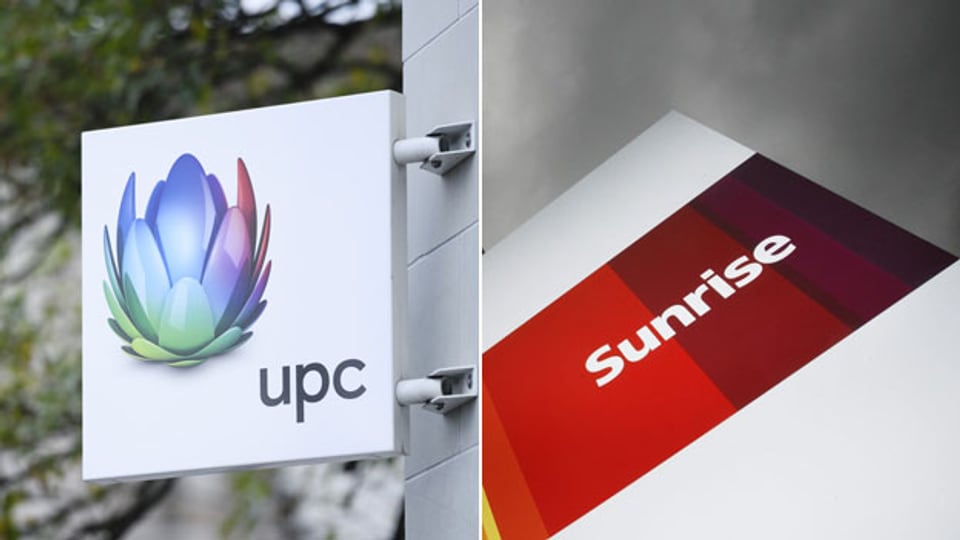 Die Logos von UPC und Sunrise.