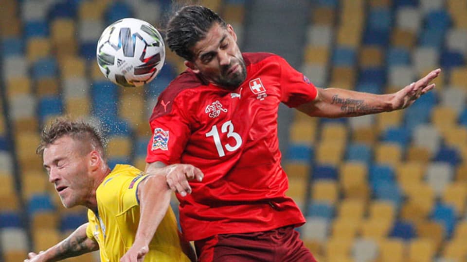 Fussballmatch Schweizer Nationalmannschaft gegen die Ukraine im September 2020.
