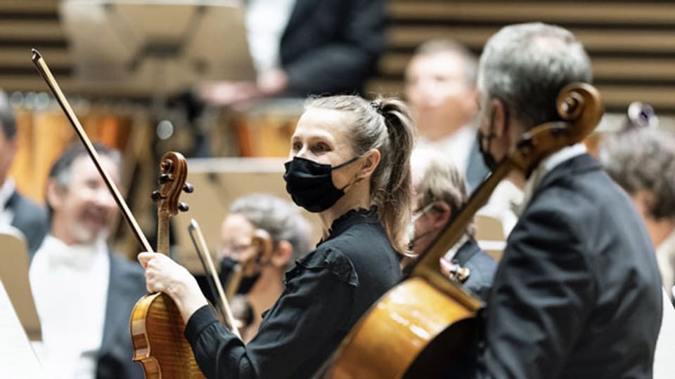 Mitwirkende des Tonhalle-Orchesters Zürich im April 2021.