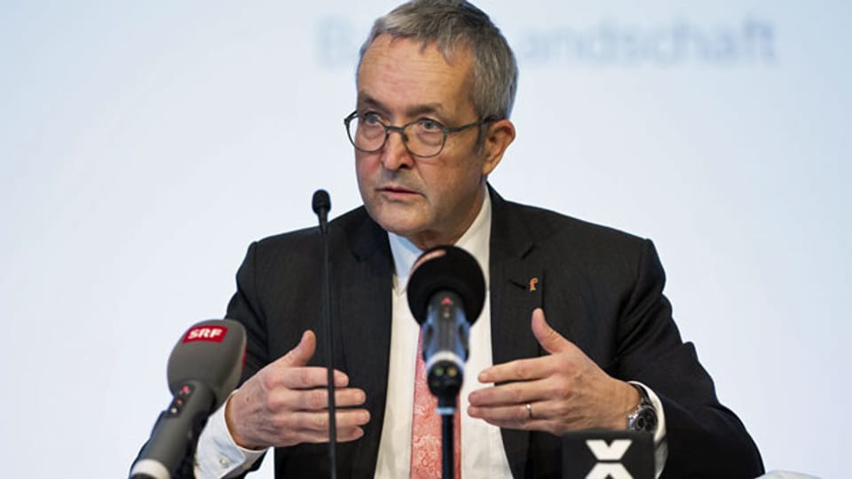 Thomas Weber, SVP-Regierungsrat im Kanton Baselland an einer Medienkonferenz im Dezember 2020.
