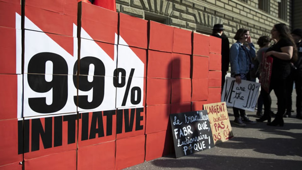 Einreichung der Unterschriften der «99%-Initiative» im April 2019 in Bern.