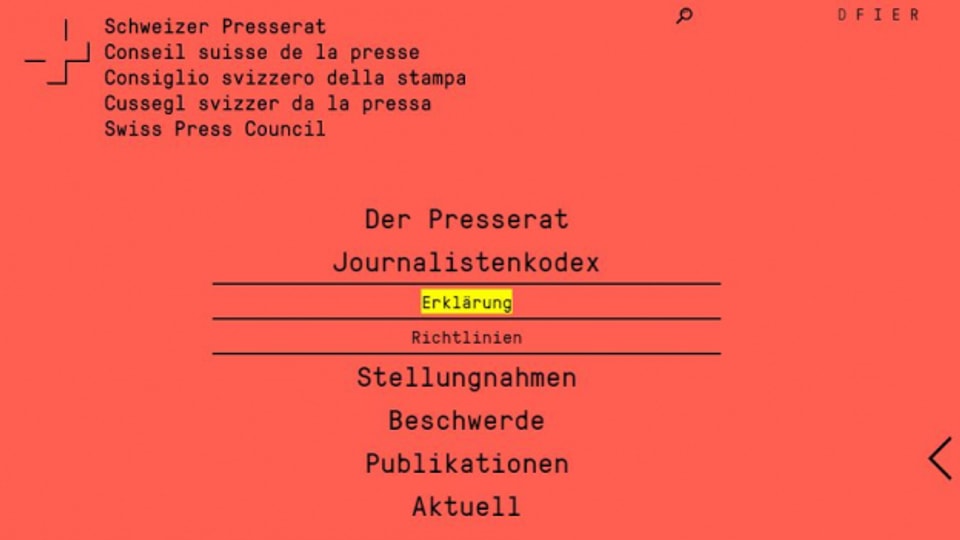 Screenshot Presserat.ch