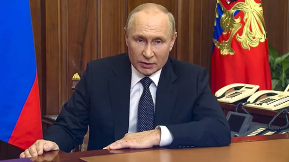 In einer Fernsehansprache kündigte Wladimir Putin am Mittwochmorgen die Mobilmachung von 300’000 Reservisten an.