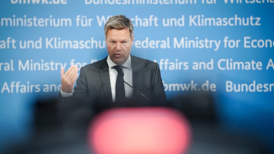 Wirtschaftsminister Robert Habeck während der Pressekonferenz zur Übernahme des Gasimporteurs Uniper.