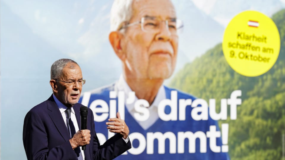 Österreichs Bundespräsident Alexander Van der Bellen während einer Wahlkampfveranstaltung.