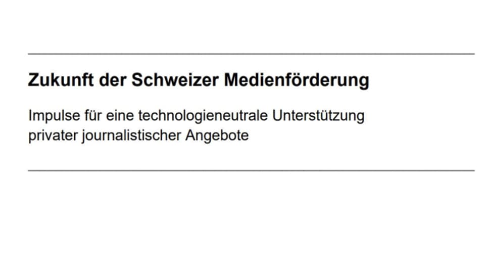 Zur Zukunft der Schweizer Medienförderung - das Positionspapier der EMEK.