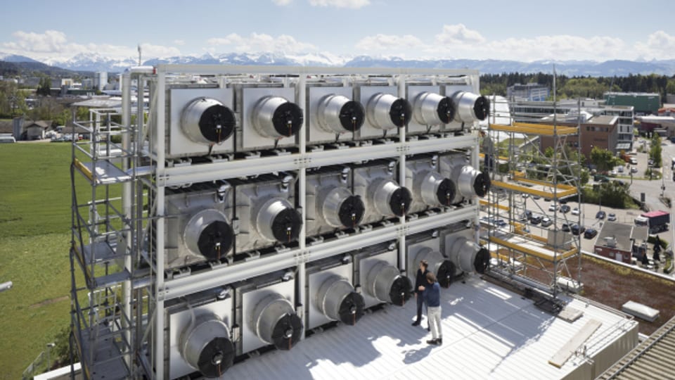 Eine CO2-Abscheidungsanlage der Schweizer Firma Climeworks.