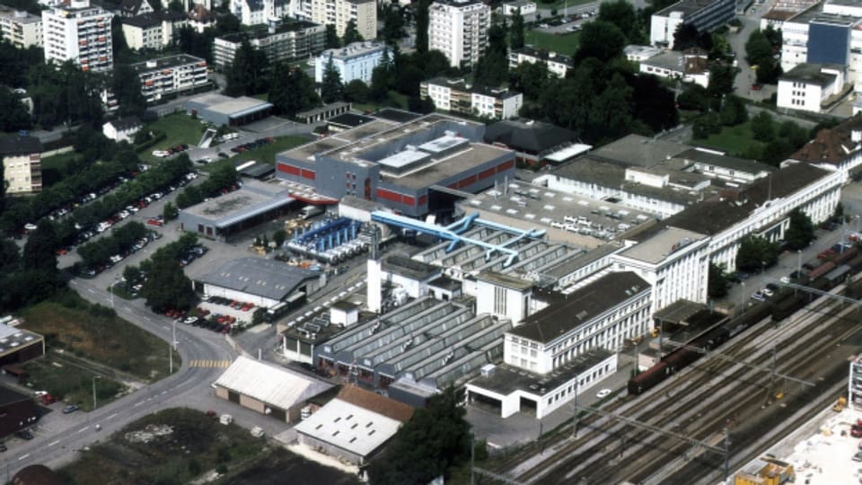 Blick von oben auf das Druckerei-Areal in Zofingen.