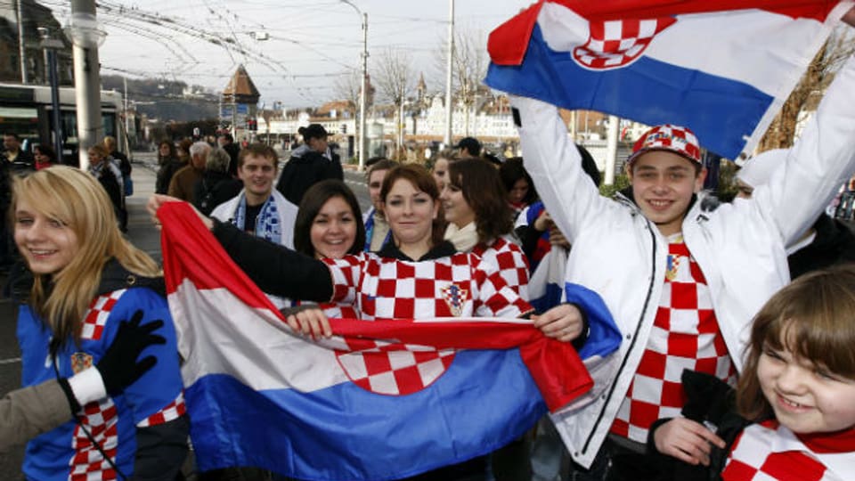 Kroatische Fussballfans bei der EM 2008.