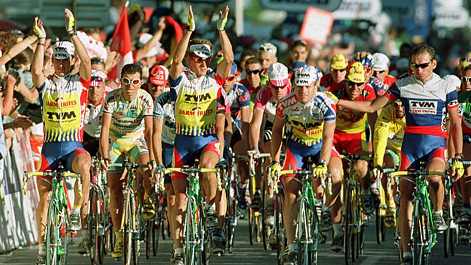 Tour de France 1998, auf der 17. Etappe zwischen Albertville und Aix-les-Bains, am 29. Juli 1998.