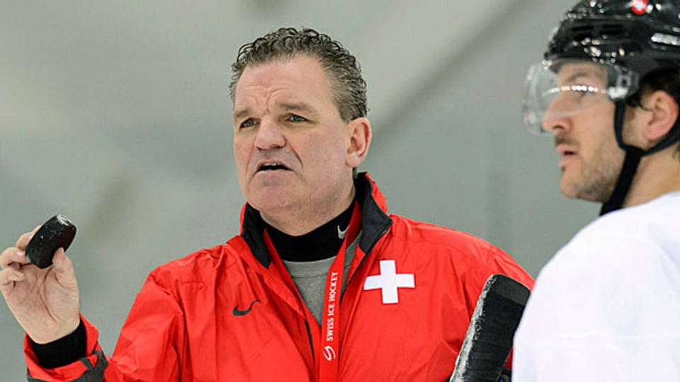 Sean Simpson, Trainer der Schweizer Eishockey-Nationalmannschaft, an den Olympischen Winterspielen in Sotschi.