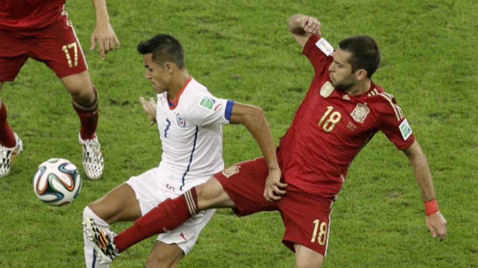 Szene aus WM-Spiel Spanien-Chile vom 18. Juni 2014