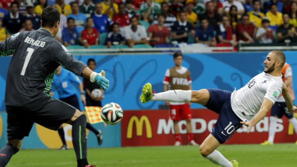 Offensivspektakel: Frankreichs Karim Benzema im WM-Spiel gegen die Schweiz (20.6.2014).