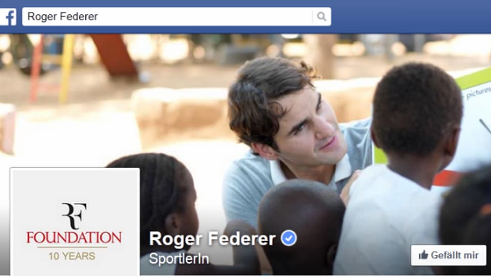 Auch Roger Federer ist auf Facebook aktiv.