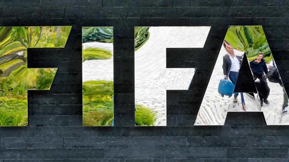 Logo am Fifa-Gebäude in Zürich.
