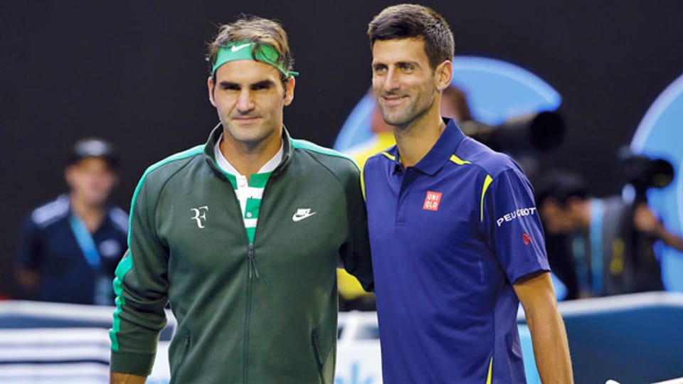 Roger Federer und Novak Djokovic vor dem Halbfinal am Australian Open.