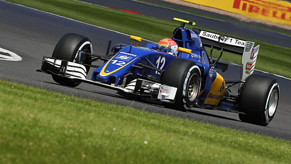 Der brasilianische Formel--1-Fahrer Felipe Nasr für das Sauber-Team unterwegs in Silverstone