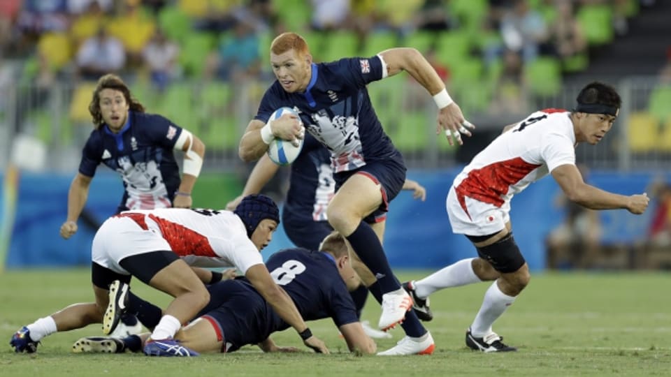 Es geht rauh zu und her: das Rugby-Spiel in Rio Grossbritannien gegen Japan (9. August 2016).