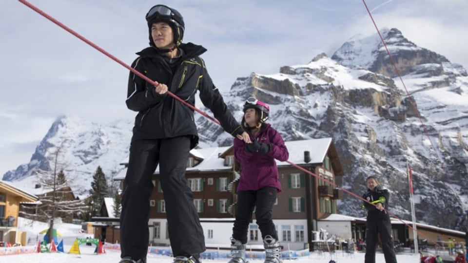 Alpiner Wintersport wird in China immer beliebter.
