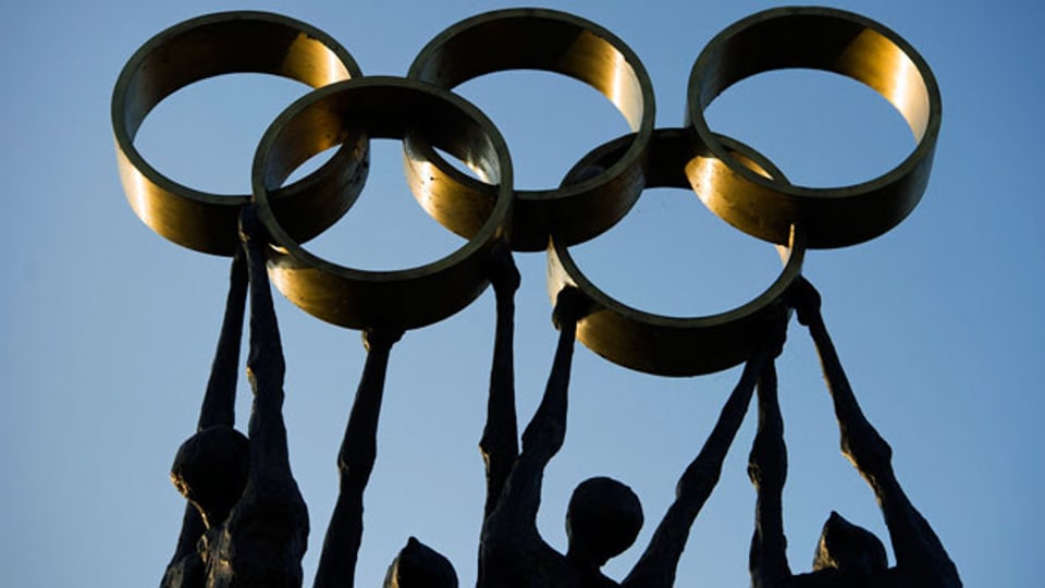 Skulptur am beim Sitz des IOC Hauptsitzes in Lausanne.