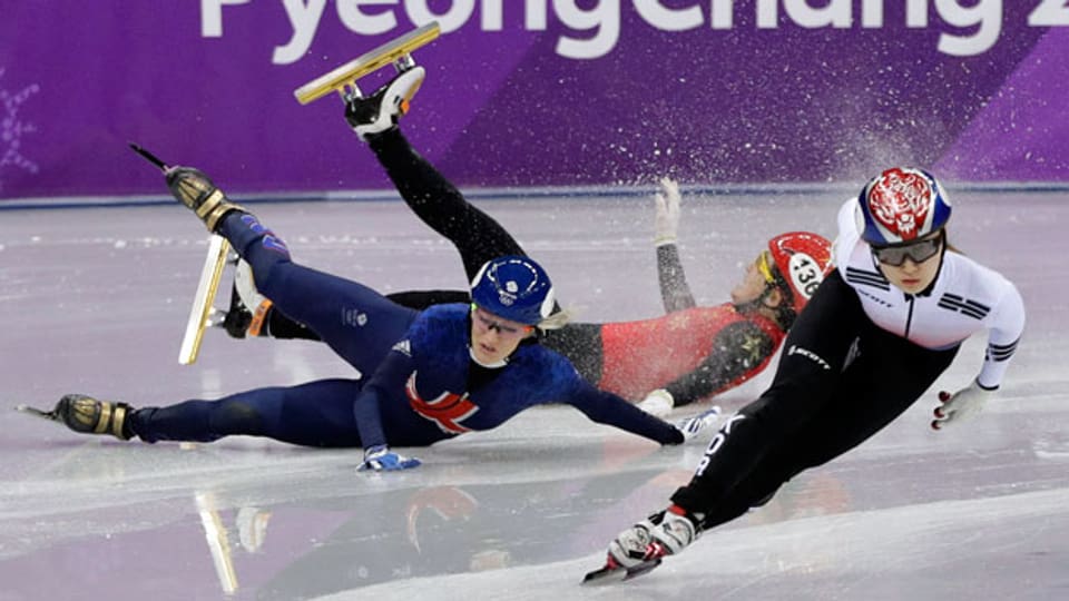 Shorttrack-Wettkkampf an den olympischen Winterspielen in Pyeongchang.
