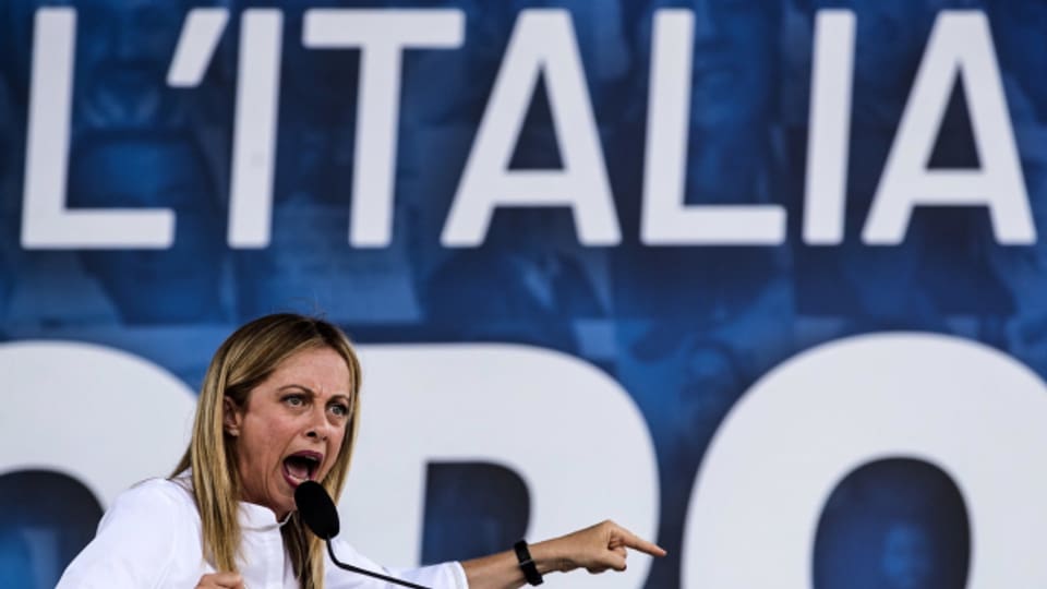 Die Parteivorsitzende der «Fratelli d'Italia», Giorgia Meloni, könnte als Gewinnerin der Regionalwahlen in Italien hervorgehen.